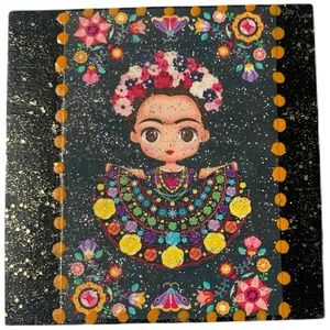 Handcraft wood jewelry box Kid cartoon Frida color box